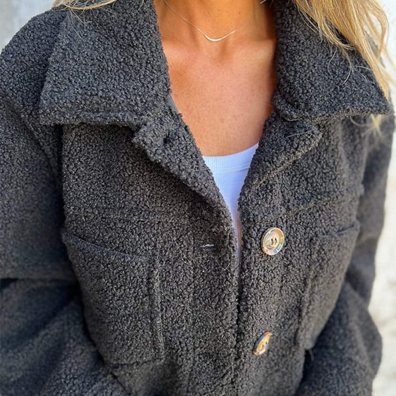Women's Joanna Coat in Mixed Wool for Autumn – Elegant Buttoned Coat with Notched Collar