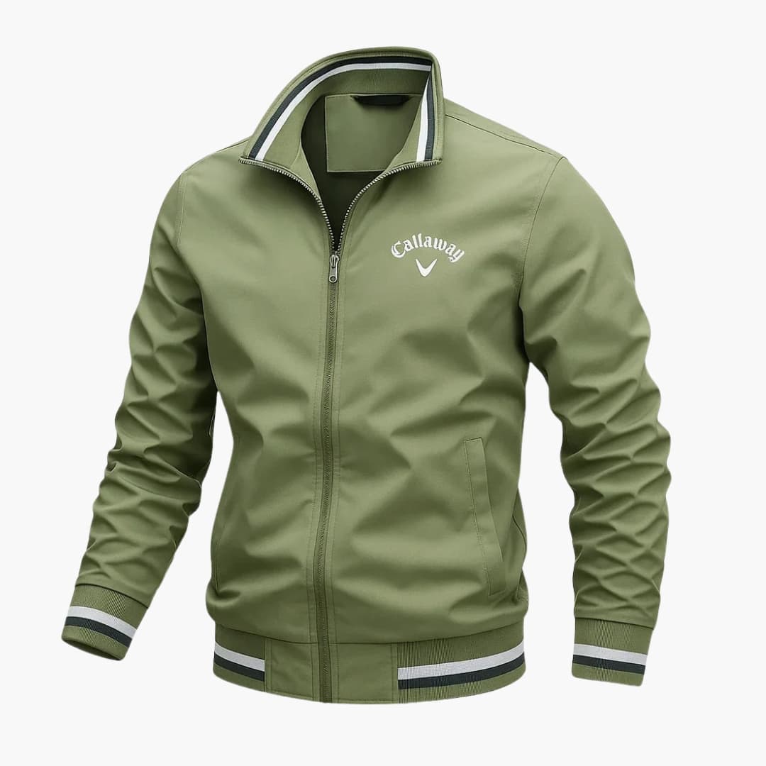 Everleigh Men's Zip-Up Jacket – Stand Collar, Regular Fit & Elegant Woven Fabric
