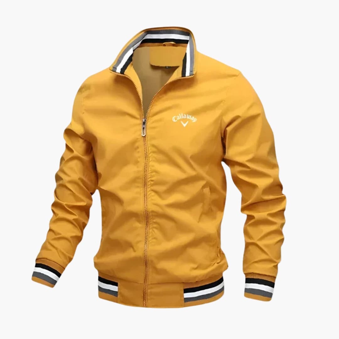 Everleigh Men's Zip-Up Jacket – Stand Collar, Regular Fit & Elegant Woven Fabric