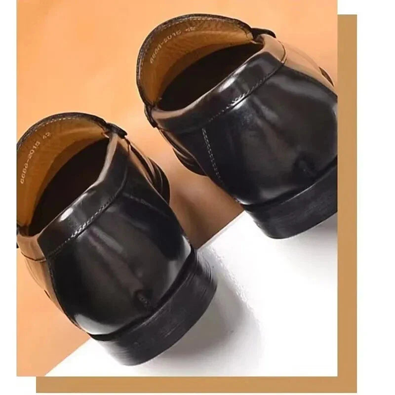 Vintage Faux Leather Loafers – Formal Slip-On Moccasins - Vegan