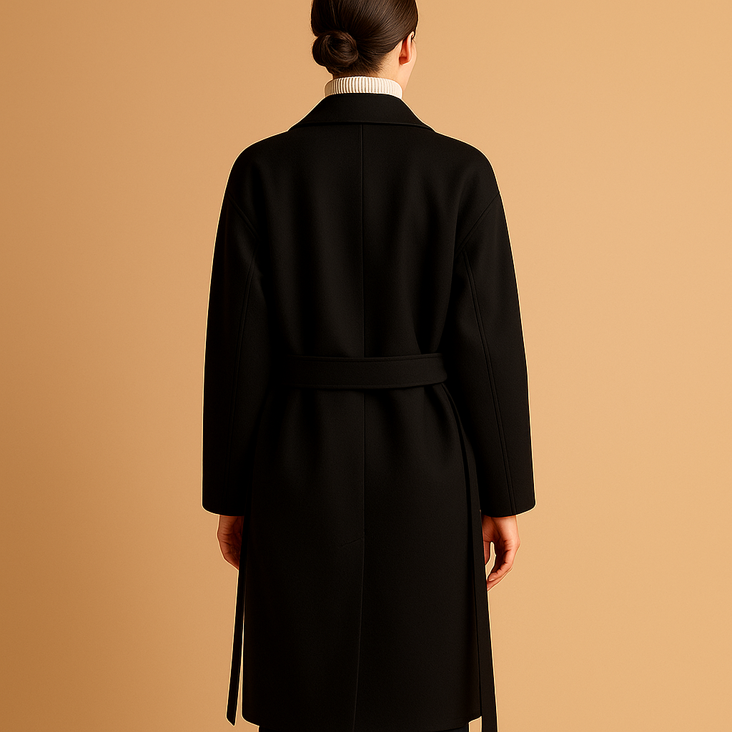 Women’s Long Double-Breasted Coat – Relaxed Tailored Fit with Warm Lining
