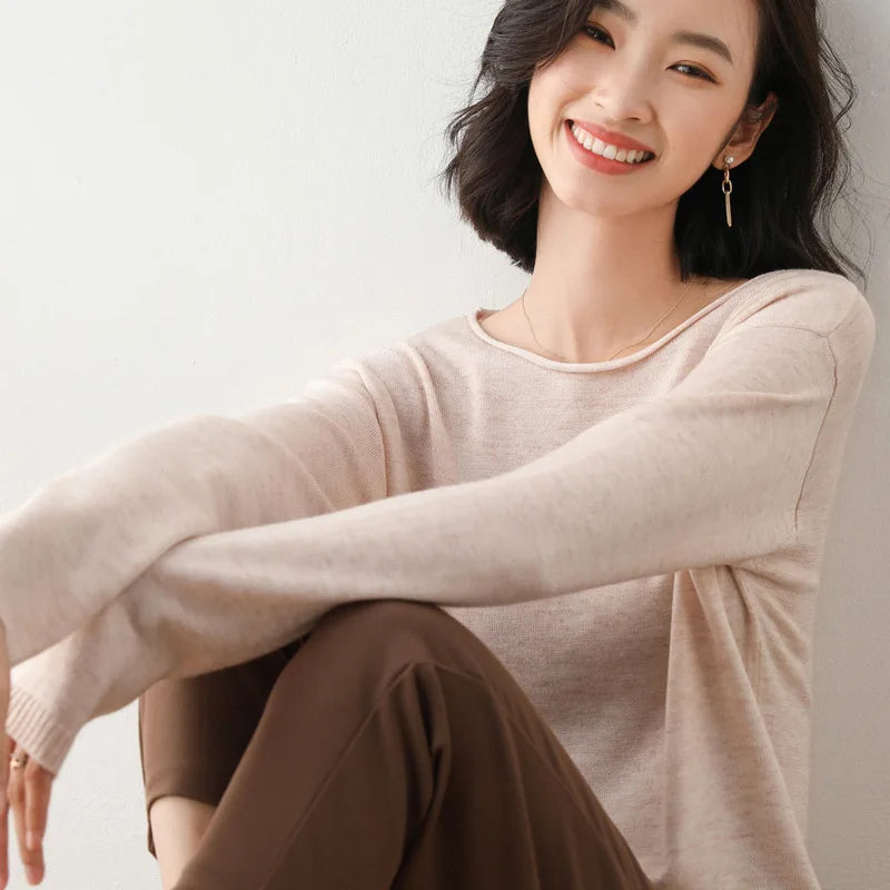 Women’s Soft Long Sleeve Sweater – Elegant Everyday Layer