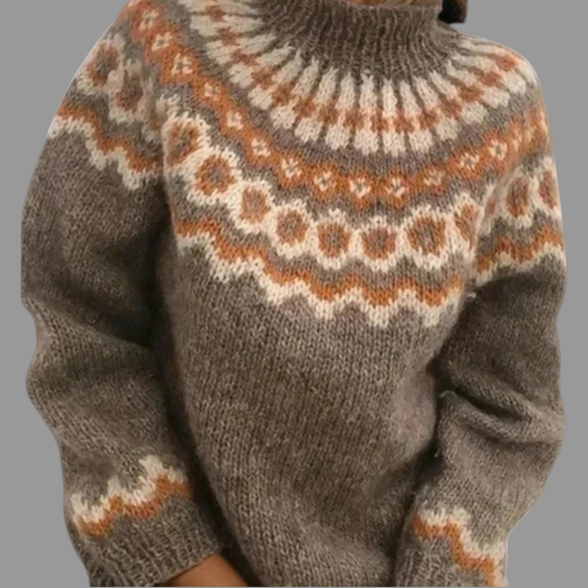 Yssa Icelandic Women's Pullover – 100% Mohair Knit Loose Fit with Nordic Pattern