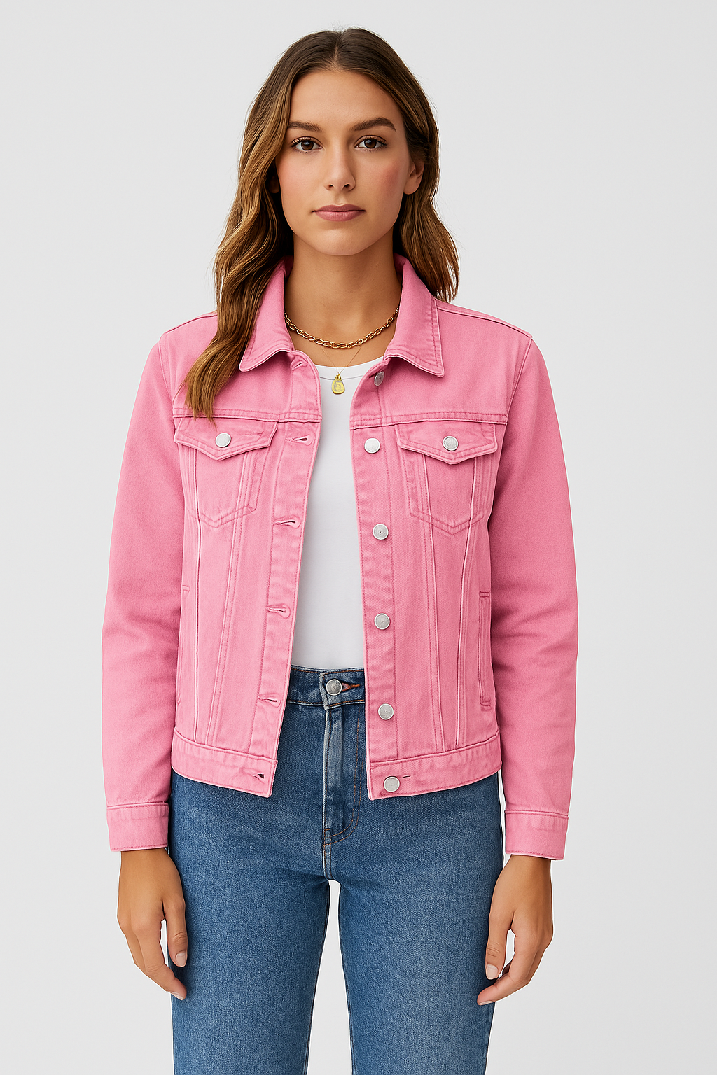 Zaira Femme Jean Jacket – Modern Short Jacket in Durable Cotton with Classic Collar