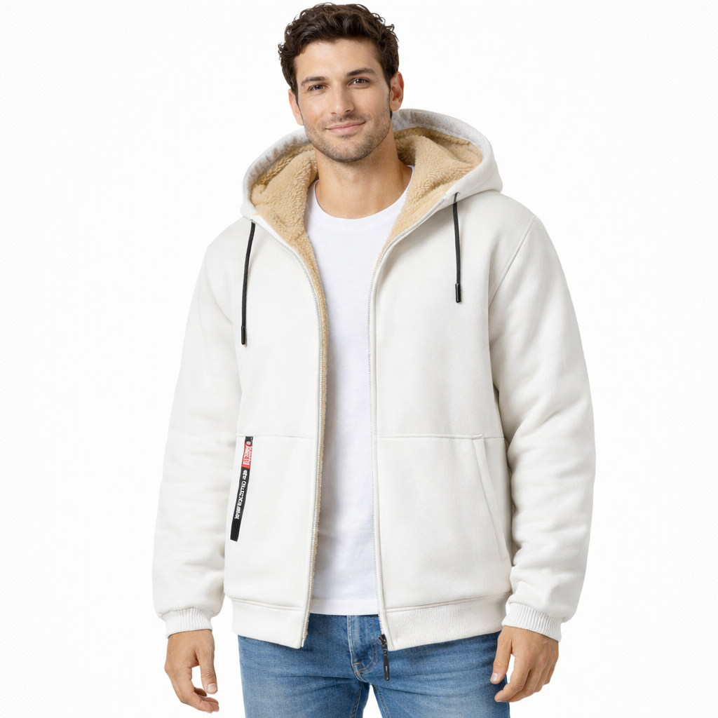 Zedrick Men's Zip-Up Hoodie – Warm Lined Sweatshirt with Comfortable Hood