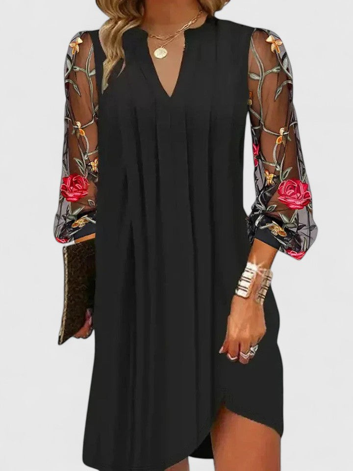 V-Neck Long Sleeve Dress – Flattering Silhouette