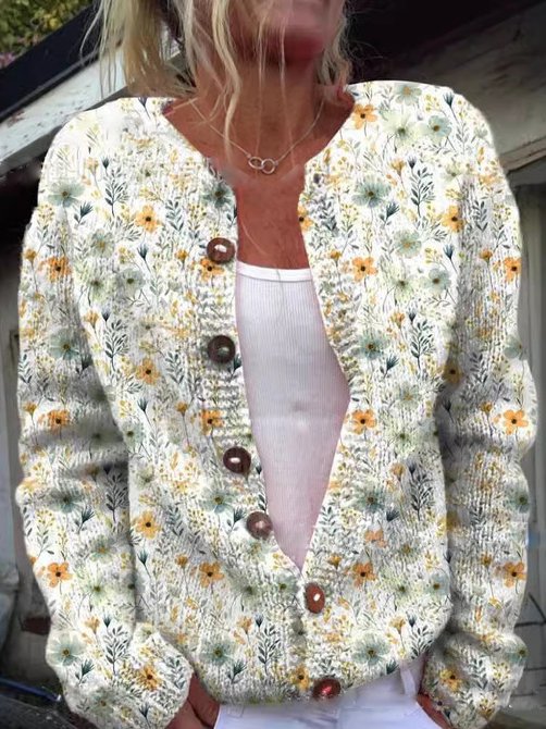 Braelynn Gilet Woman – Elegant Floral Pattern Vest with Comfortable Round Neck
