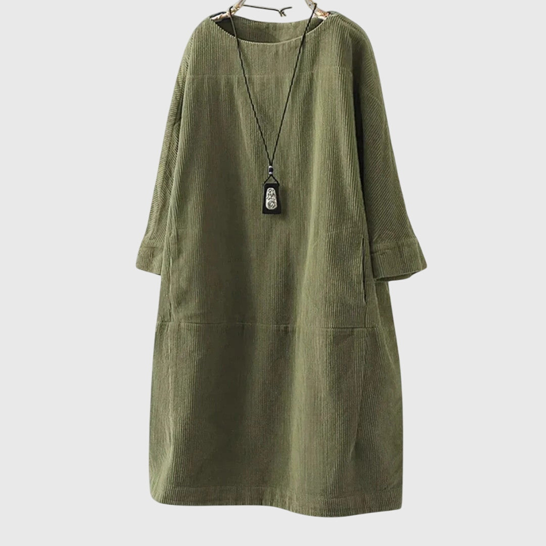 Relaxed Fit Midi Dress – Breathable Fabric & Flattering Silhouette