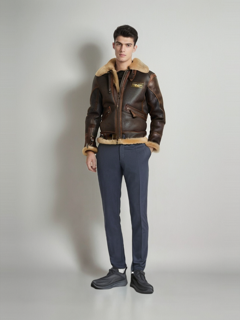 Gian Men's Jacket – Trendy Modern & Comfortable Aviator Jacket with Timeless Style