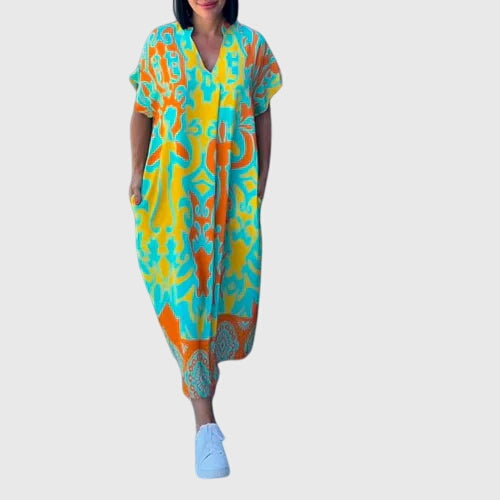 Floral Wrap Style Dress – Breathable Fabric & Lightweight Feel