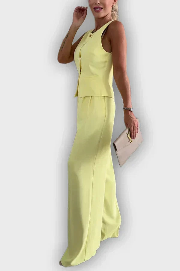 Button Front Elegant Ensemble – Timeless Flattering Fit