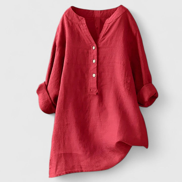 Button Front Elegant Button-Front Shirt – Lightweight Feel & Flattering Silhouette