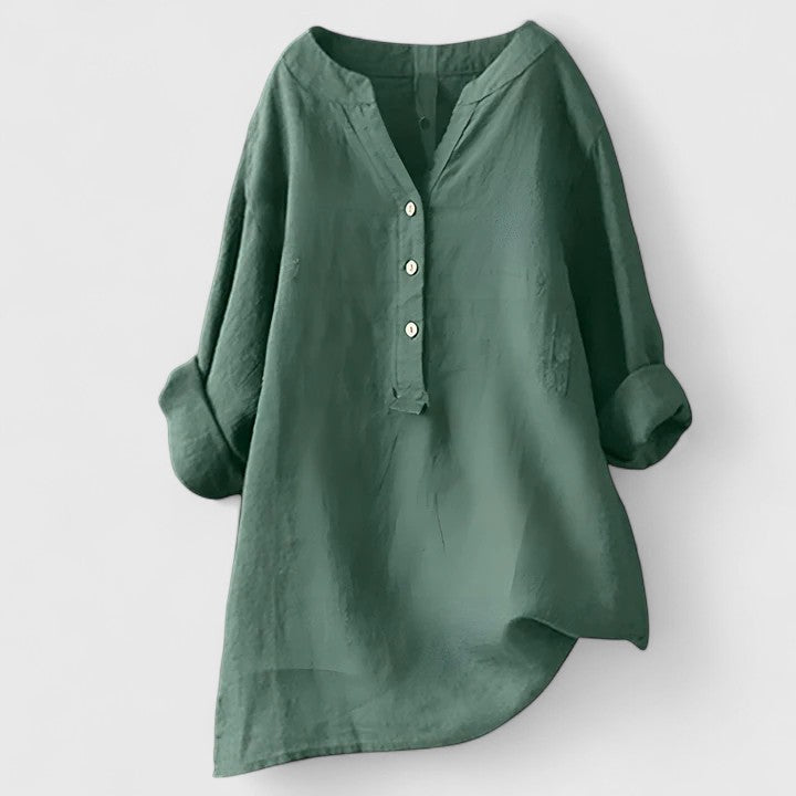 Button Front Elegant Button-Front Shirt – Lightweight Feel & Flattering Silhouette