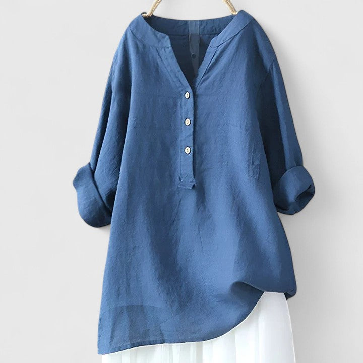 Button Front Elegant Button-Front Shirt – Lightweight Feel & Flattering Silhouette