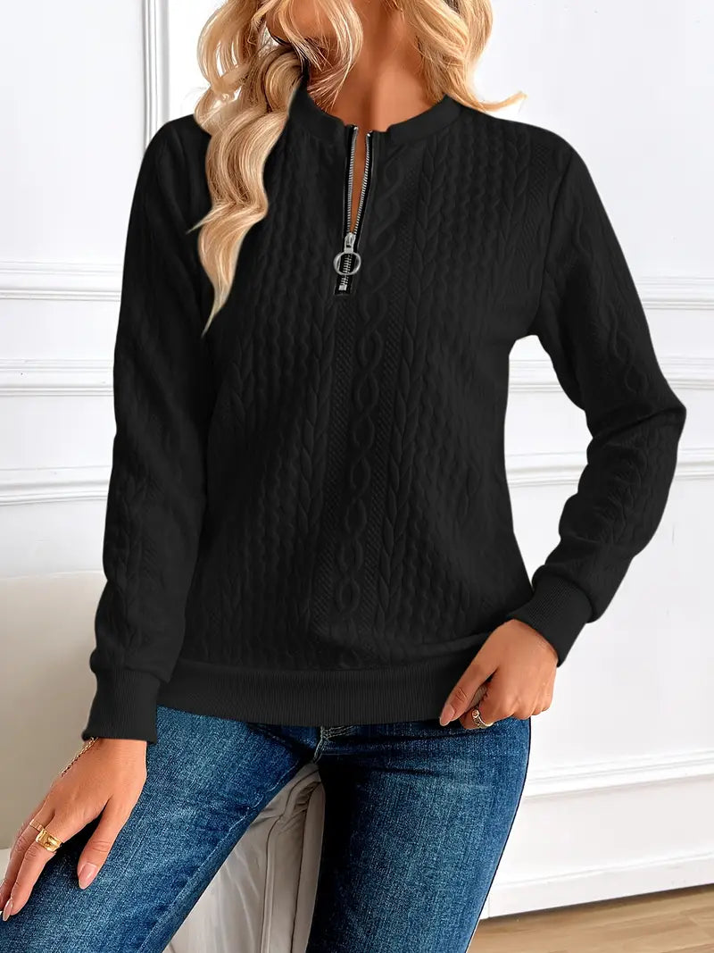 Margaux Sweat Woman Winter – Comfortable Knitted Zip-up Sweater with Elegant Design