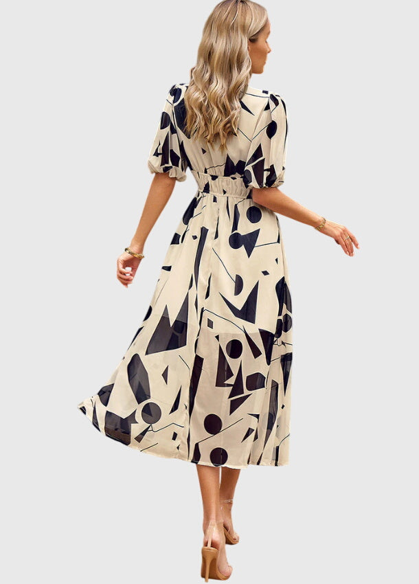 Floral Midi Dress – Breathable Fabric & Flattering Silhouette