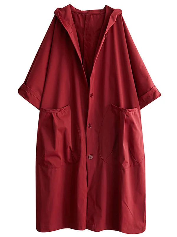 Selena Trenchcoat Femme – Long Jacket with Hood & Elegant Cut for Rainy Weather