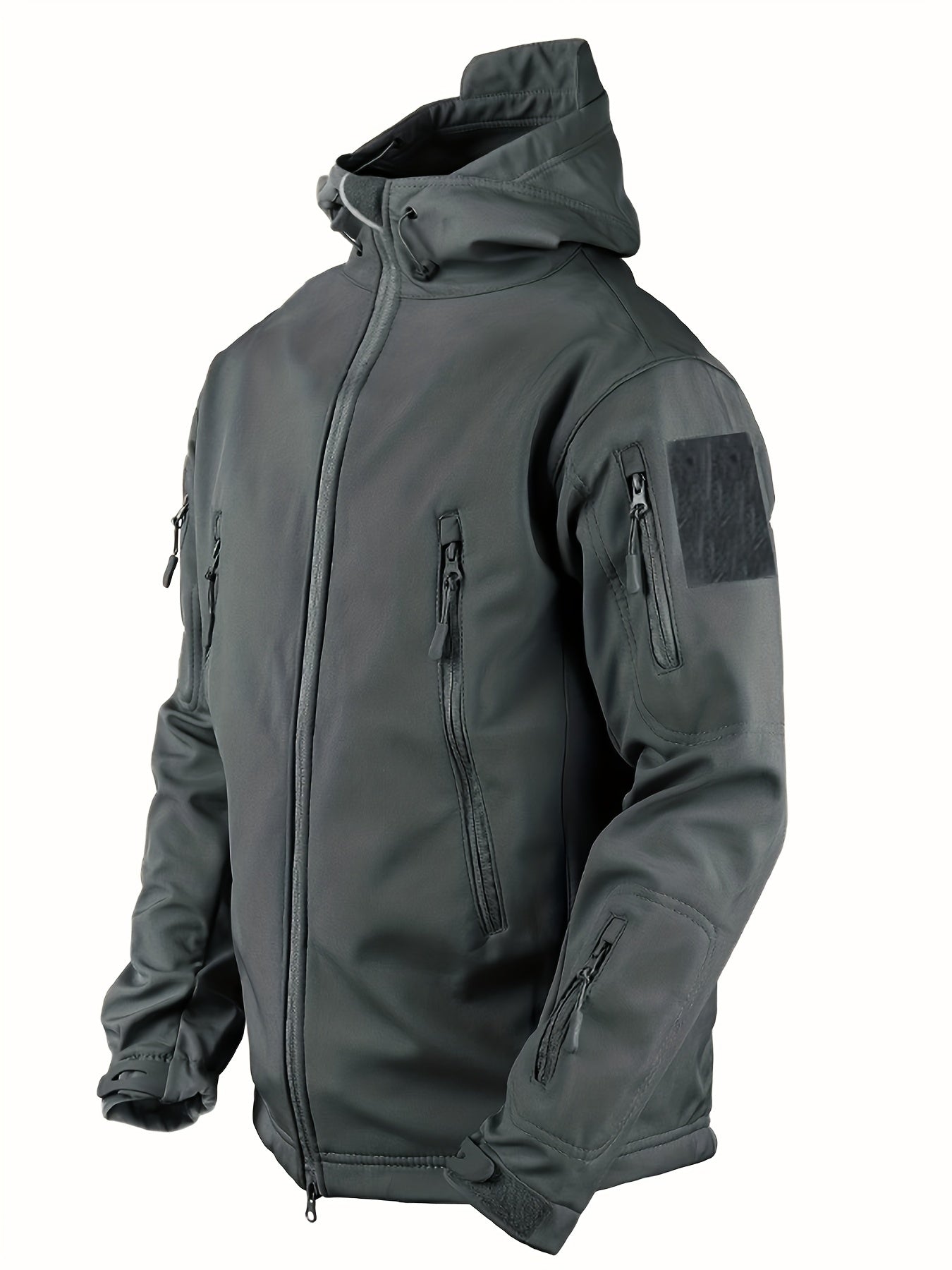 Zoren Men's Tactical Softshell Jacket – Waterproof Windbreaker with Adjustable Hood