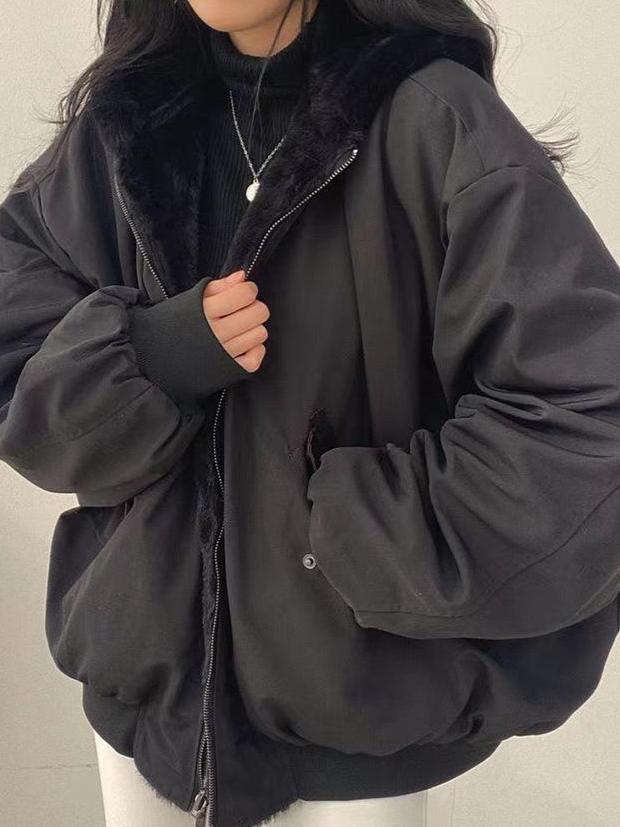 Daniela Teddy Oversize Jacket Women – Soft Reversible Bomber with Pockets & Streetwear Style