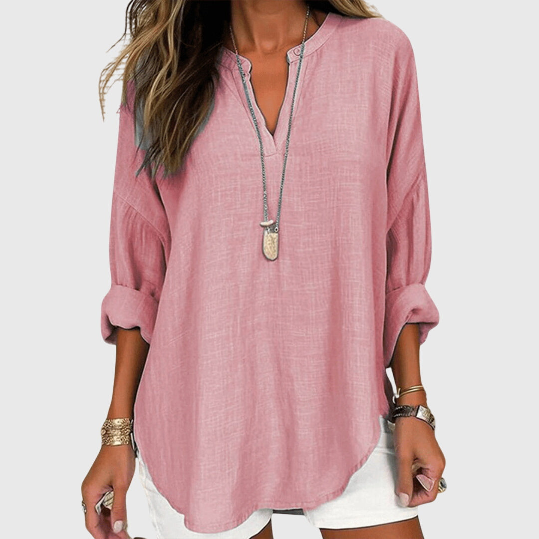 Long Sleeve Relaxed Fit Flowy Elegant Beach Shirt – Breathable Fabric & Flattering Silhouette