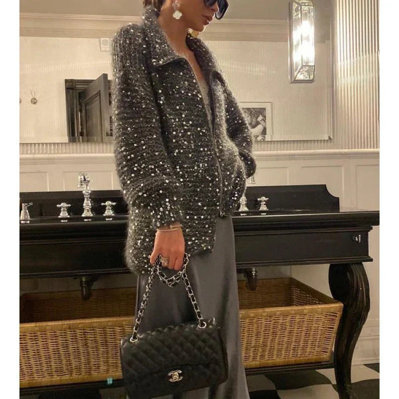 Sol Cardigan Woman – Elegant Comfortable & Sophisticated Sequin Sweater