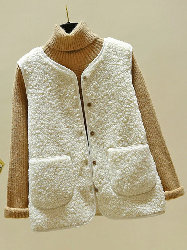 Nora Sleeveless Vest Women – Soft Fabric, Button Closure & Versatile Style