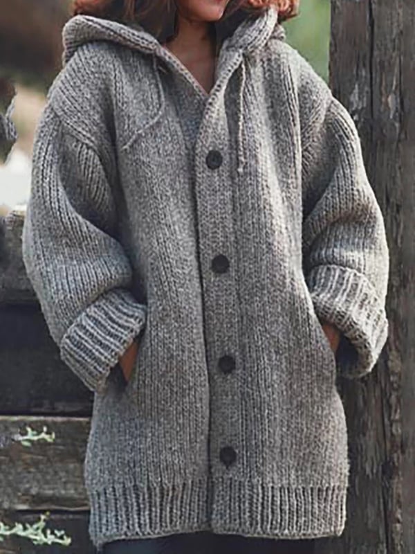 Lylia Long Vest for Women – Soft Knit with Hood & Elegant Comfortable Style