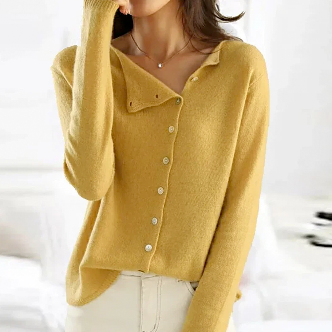 Heather Cardigan Femme – Elegant Fine Wool Cardigan with Chic Closure & Luxurious Comfort