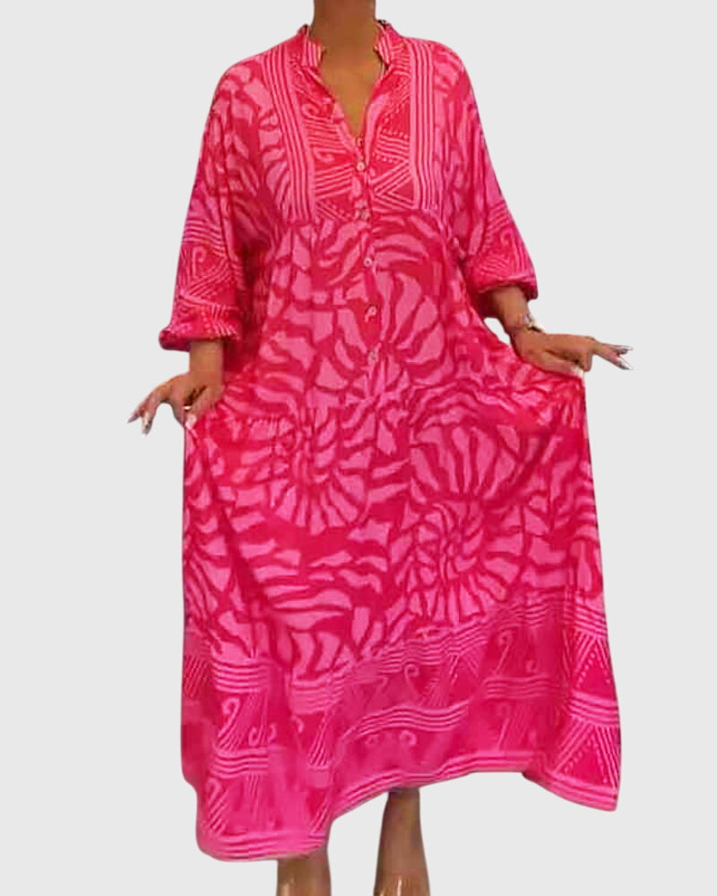 V-Neck Relaxed Fit Maxi Dress – Breathable Fabric & Flattering Silhouette