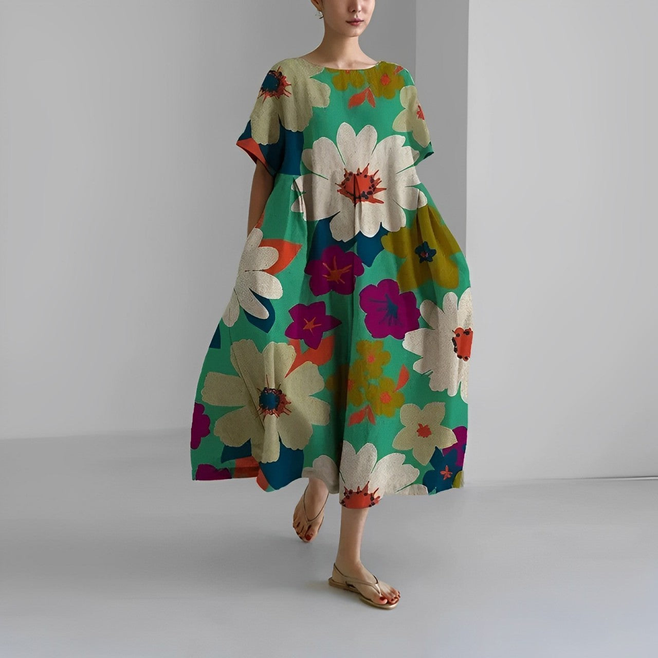 Chic and Stylish Loose Fit Printed Dress for Women
