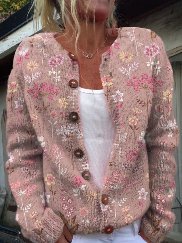 Braelynn Gilet Woman – Elegant Floral Pattern Vest with Comfortable Round Neck