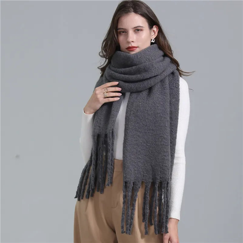 Women’s Scarf – Oversized Winter Wrap with Fringe