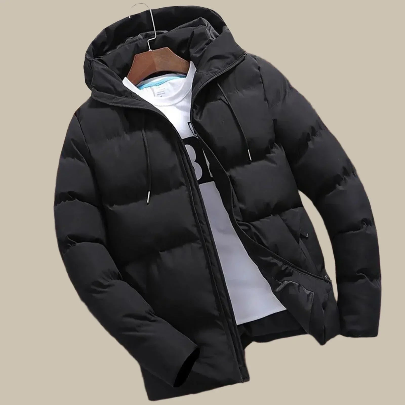 Men's Winter Oil Parka Waterproof – Quilted Puffer, Hood & Maximum Warmth