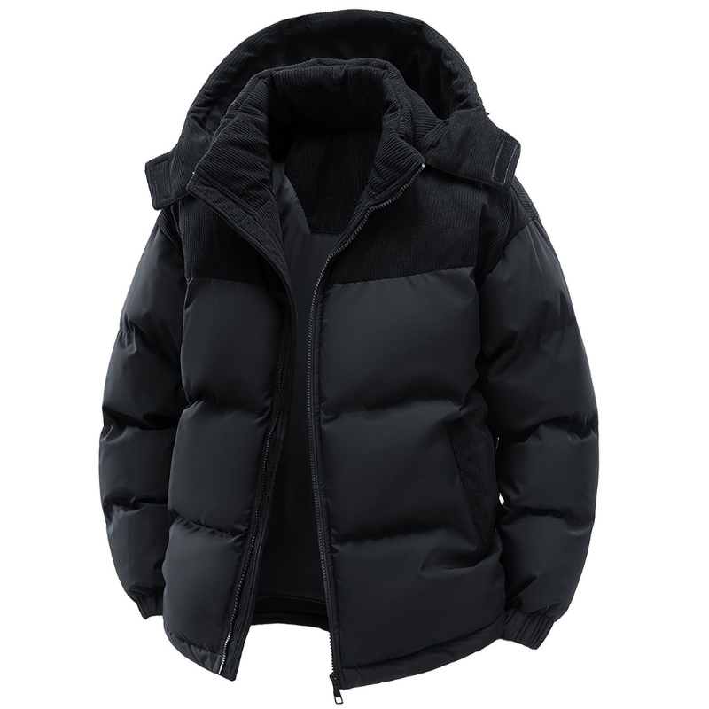 Erick Men's Winter Jacket with Hood – Quilted Lining, Regular Fit & Windbreaker