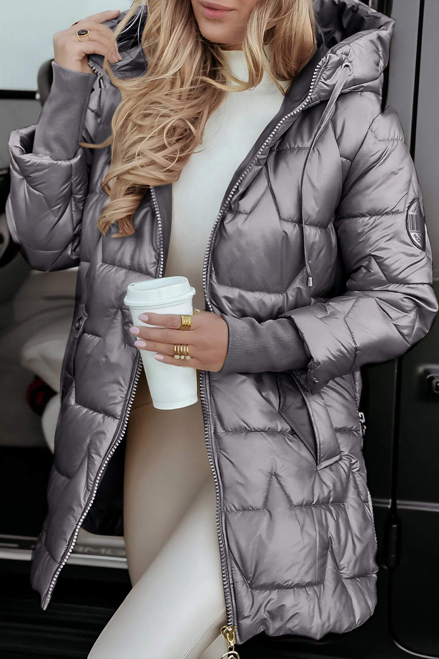Kimberly Autumn Hooded Coat for Women – Warm Cotton Blend Jacket with Soft Fit & Timeless Design