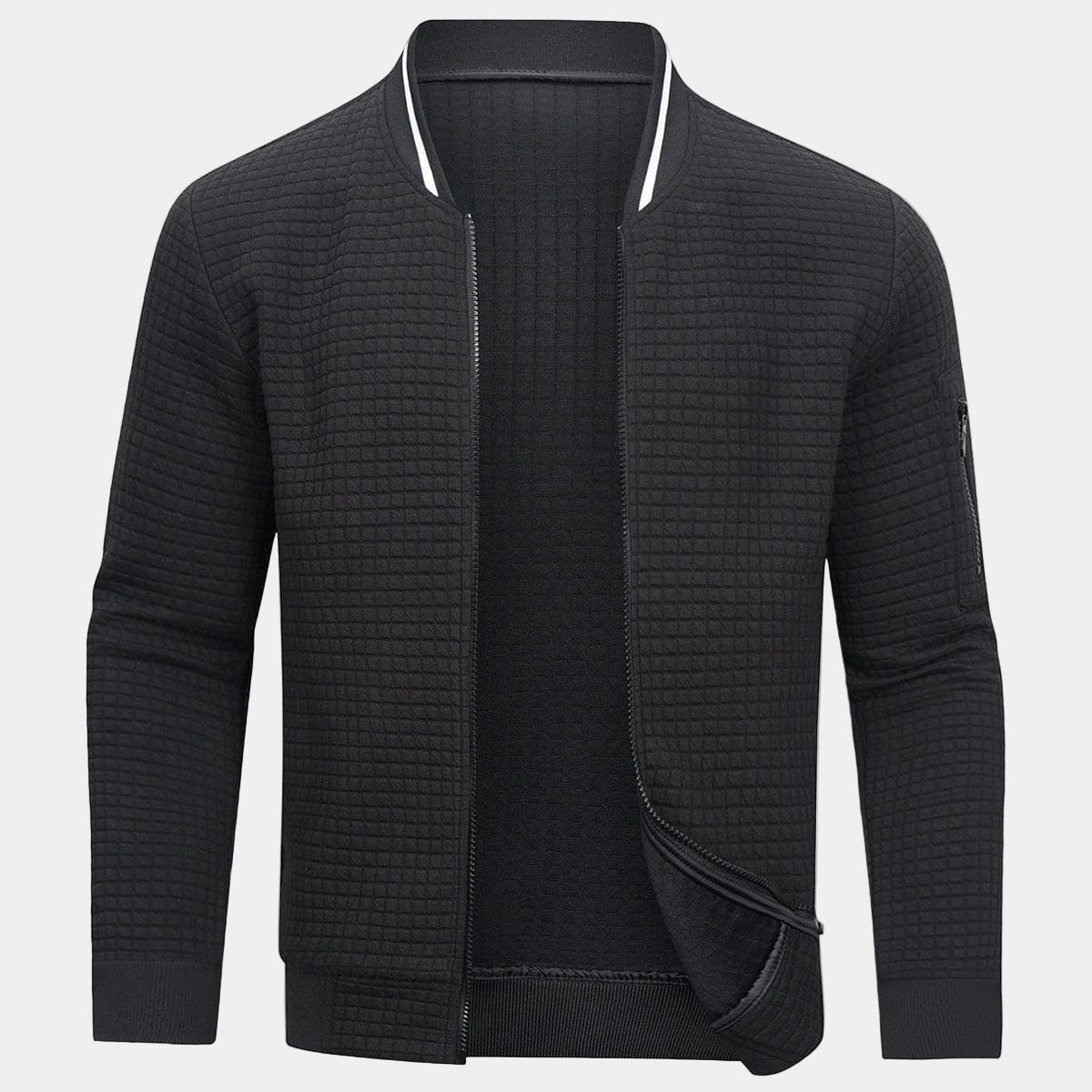 Zykellion Men's Zip-Up Vest – Finely Knitted Cardigan with Elegant and Versatile Style