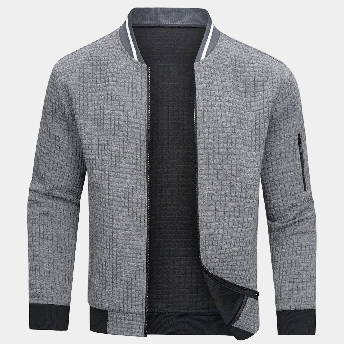 Zykellion Men's Zip-Up Vest – Finely Knitted Cardigan with Elegant and Versatile Style