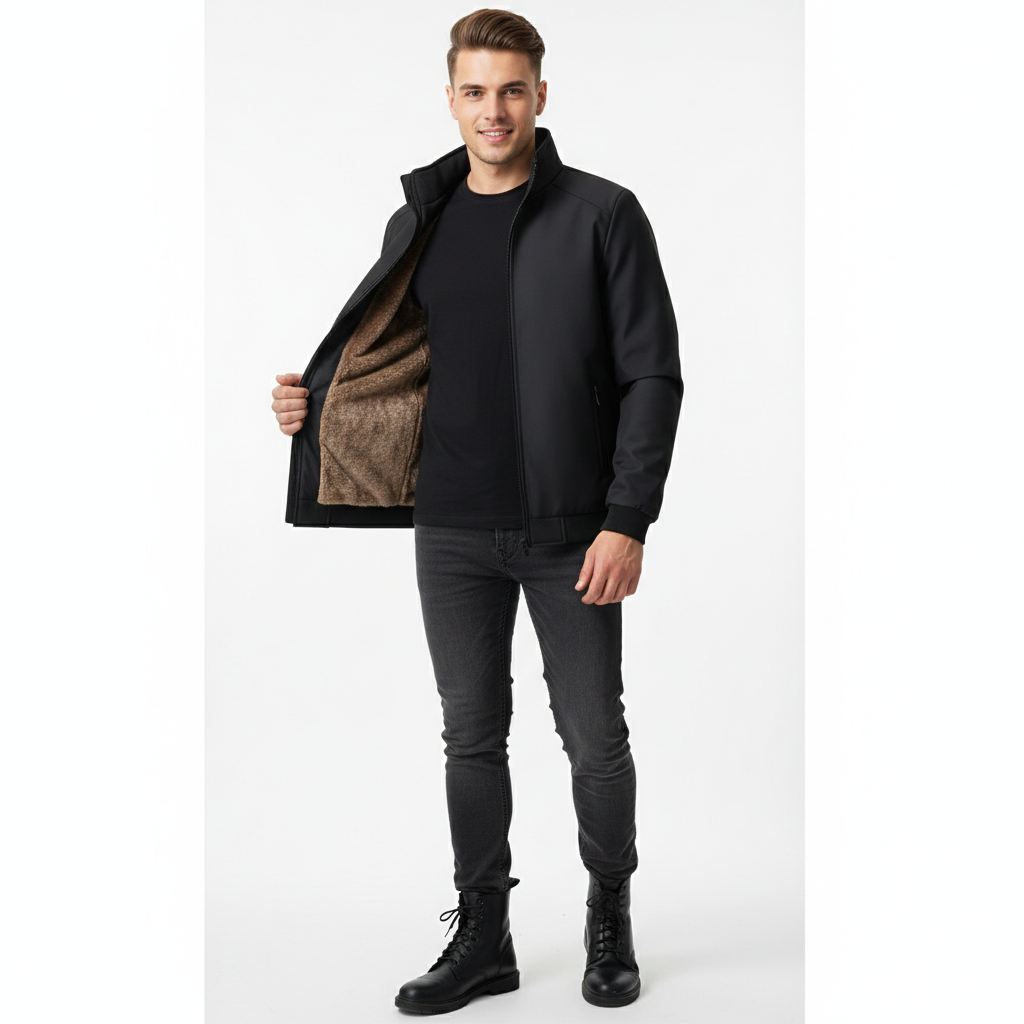 Declan Men's Winter Jacket Lined with Fleece – Warm, Water-Repellent & Breathable