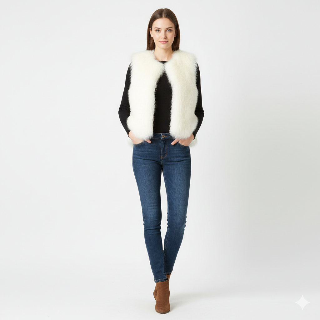 Kennedy Women's Sleeveless Jacket – Textured Effect, Comfortable Fit & Winter Layering