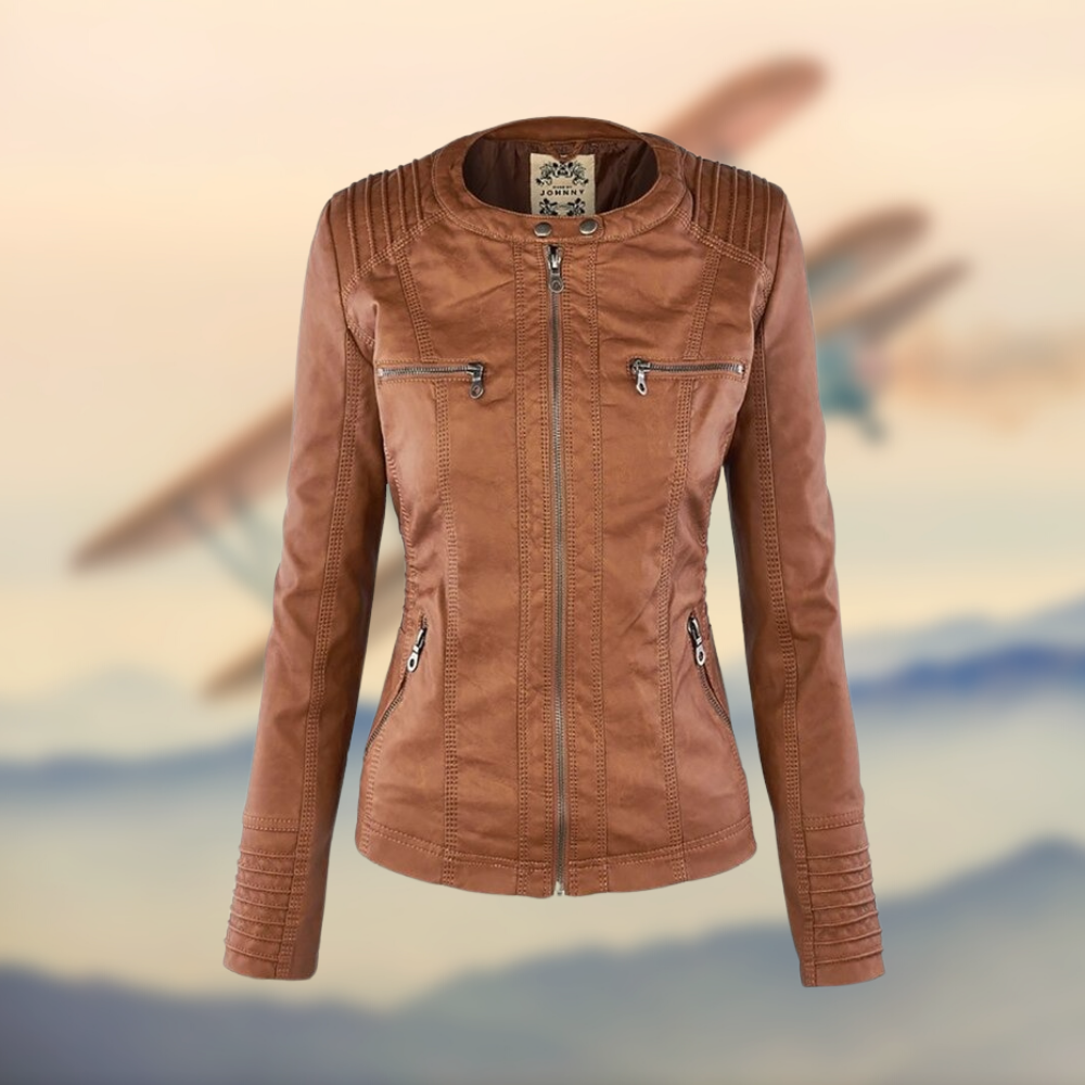 Vivian Women's Jacket – In Soft Leather with Hood, Elegant & Versatile for Everyday Use