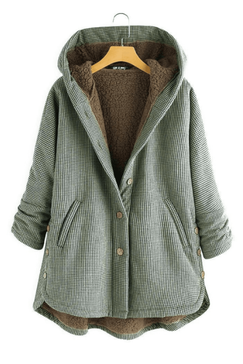 Elowyn Women's Winter Jacket with Hood – Chic & Warm Oversized Plush Jacket Plus-Size