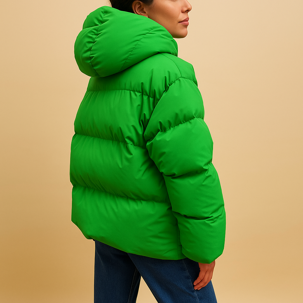 Delaney Women's Quilted Winter Jacket – Oversized Water-Repellent Coat with Hood & Zipper Closure
