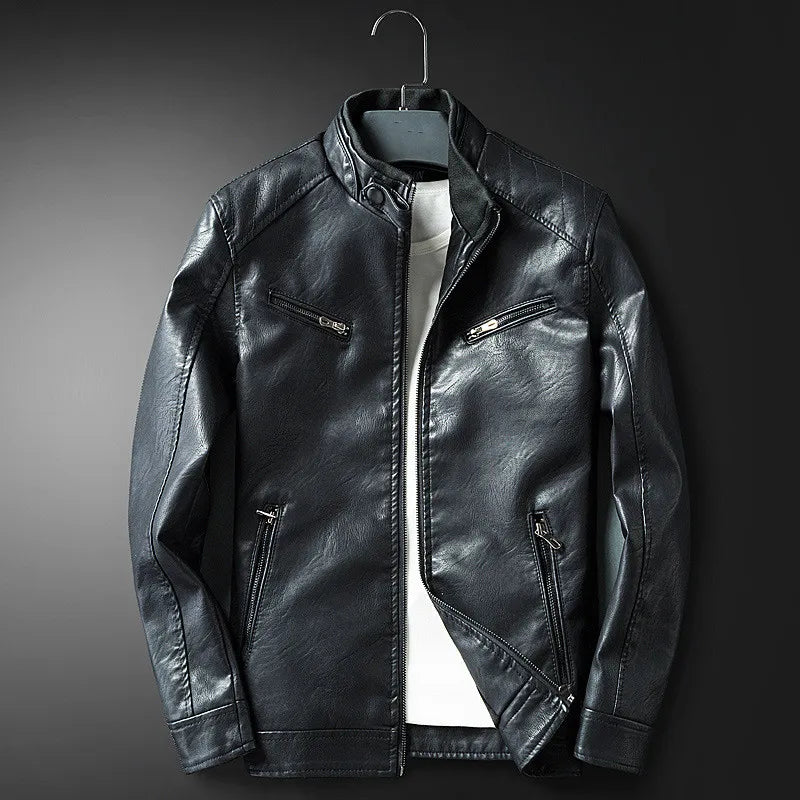 Fred Men's Leather Jacket – Regular Fit, Multiple Pockets & Timeless Elegant Style