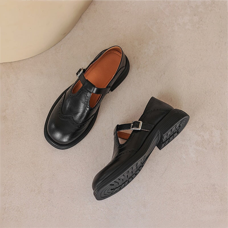 Annie | Leather Mary Janes