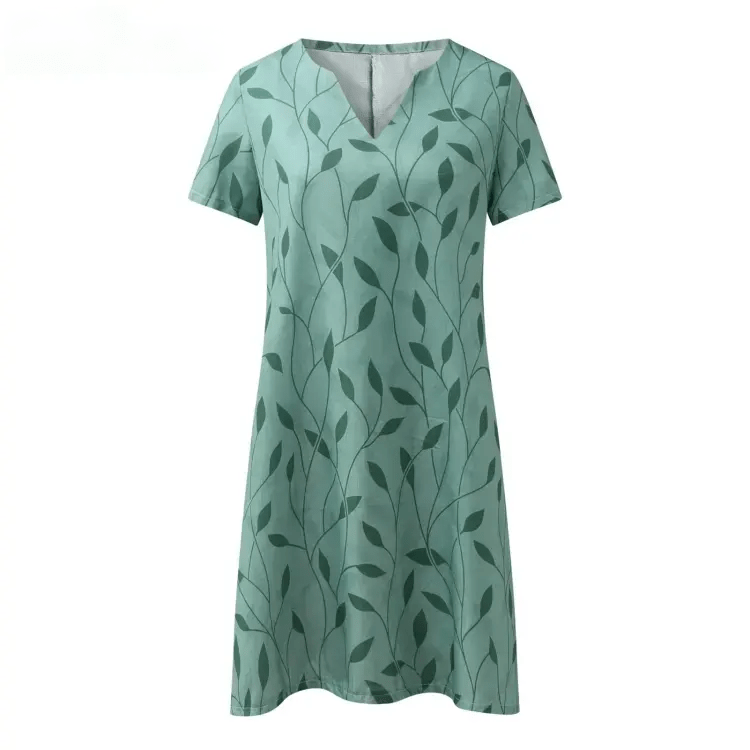 Stylish and Casual V-Neck Printed Dress for Women