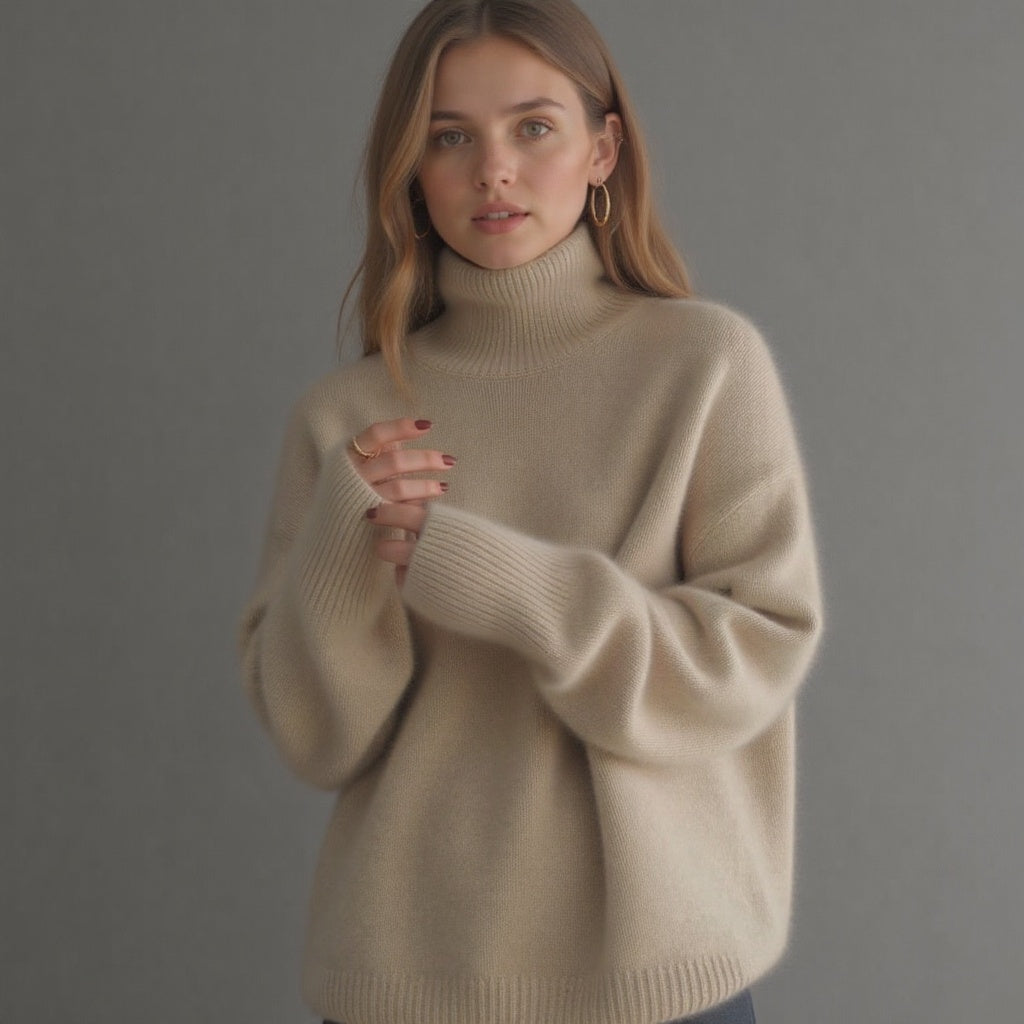 Sydney Pull Woman Turtleneck Oversize in Cashmere – Soft, Warm & Elegant