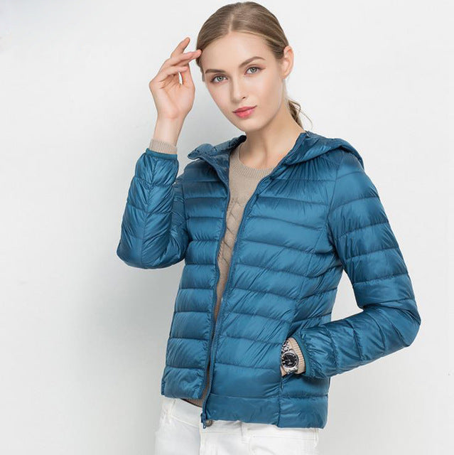 Autumn Lightweight Women's Down Jacket – Mid-Season Jacket with Hood & Daily Comfort