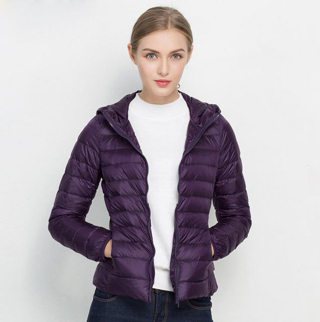 Autumn Lightweight Women's Down Jacket – Mid-Season Jacket with Hood & Daily Comfort
