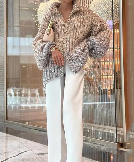 Sol Cardigan Woman – Elegant Comfortable & Sophisticated Sequin Sweater