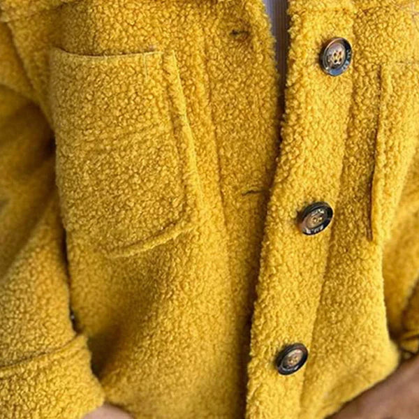Scarlett Textured knit jacket for Women – Oversized fit with chest pockets and button closure